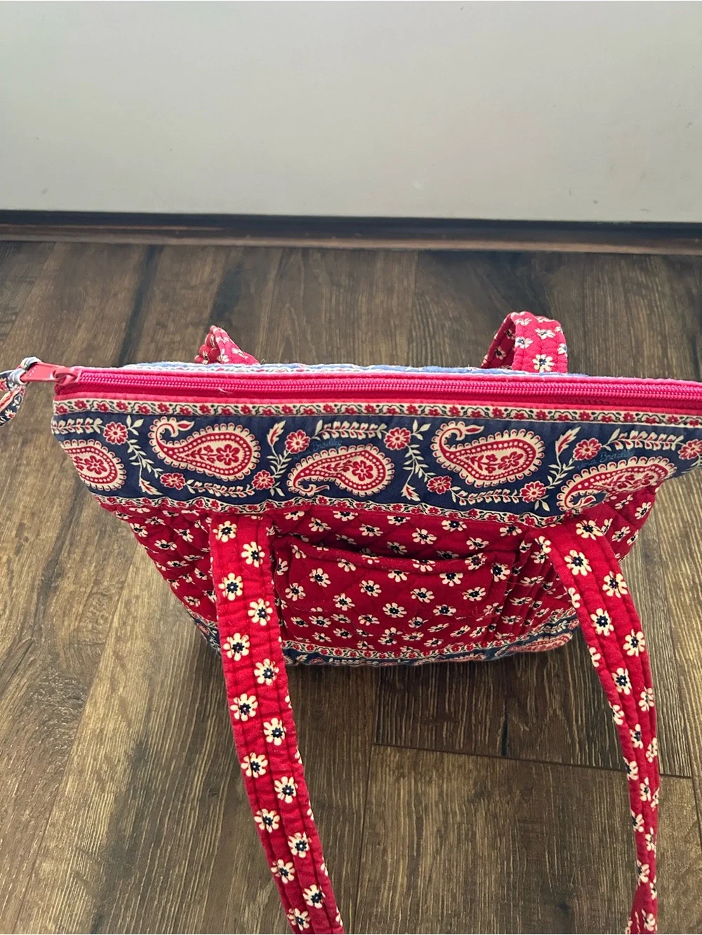 Vera Bradley Red Paisley & Floral Quilted Tote